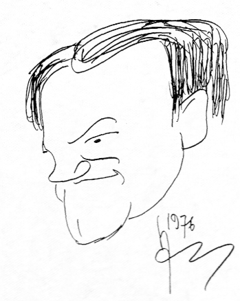 Karykatura prof. Rozpłocha z 1976 r, autorstwa prof. Leona Jeśmanowicza Rozploch